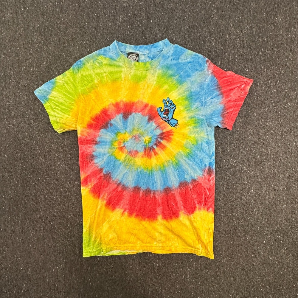 Santa Cruz Rainbow Tie-Dye Screaming hand Graphic tee Size Small